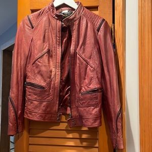 100% Real Leather Vintage Moto Jacket